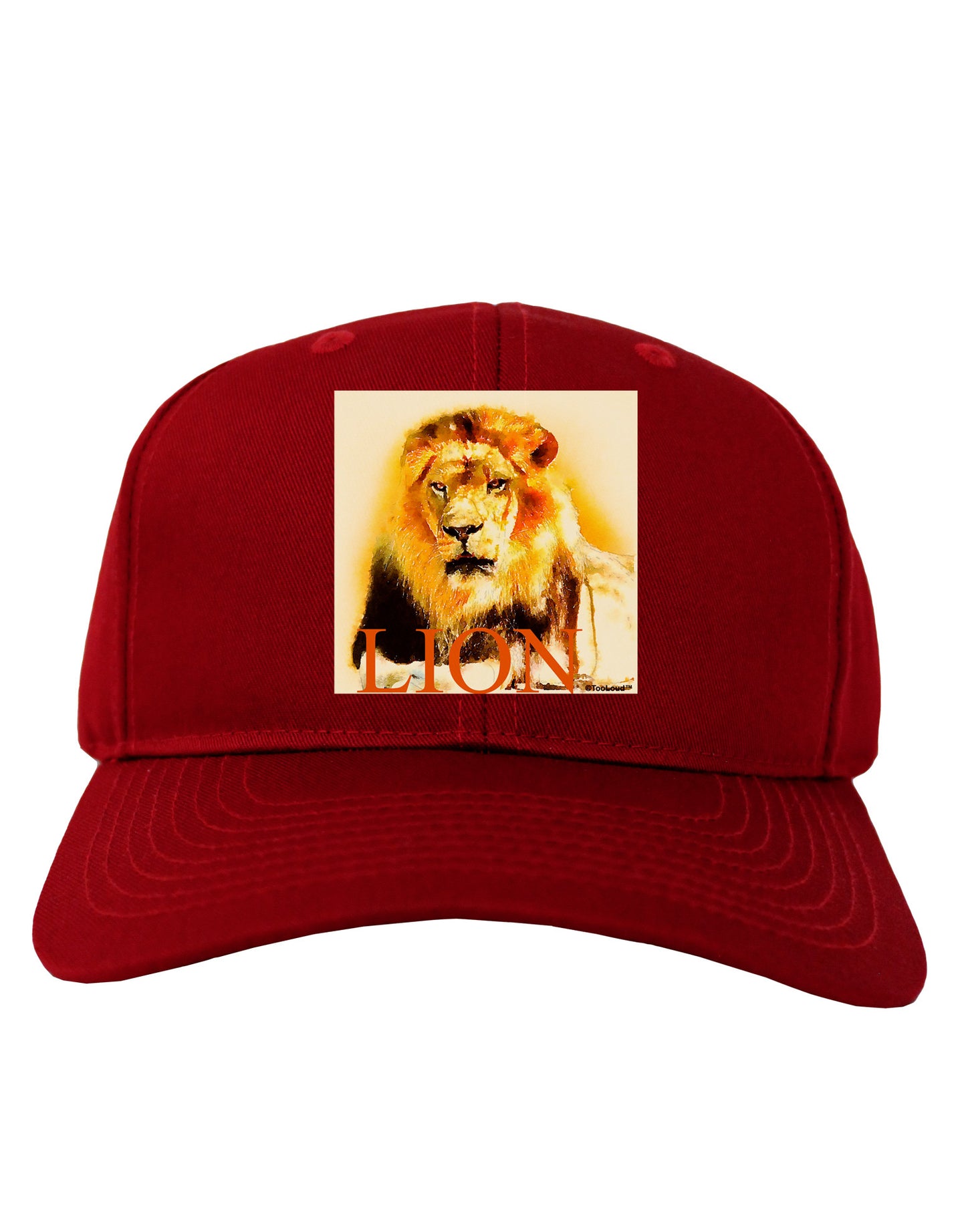 Lion Watercolor 4 Text Adult Dark Baseball Cap Hat-Baseball Cap-TooLoud-Red-One Size-Davson Sales