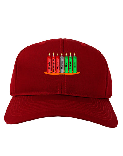 Kwanzaa Candles 7 Principles Adult Dark Baseball Cap Hat-Baseball Cap-TooLoud-Red-One Size-Davson Sales