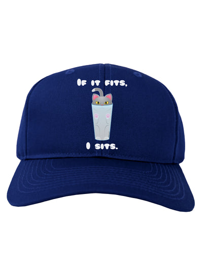 If It Fits - Cute Cat Design Adult Dark Baseball Cap Hat by TooLoud-Baseball Cap-TooLoud-Royal-Blue-One Size-Davson Sales