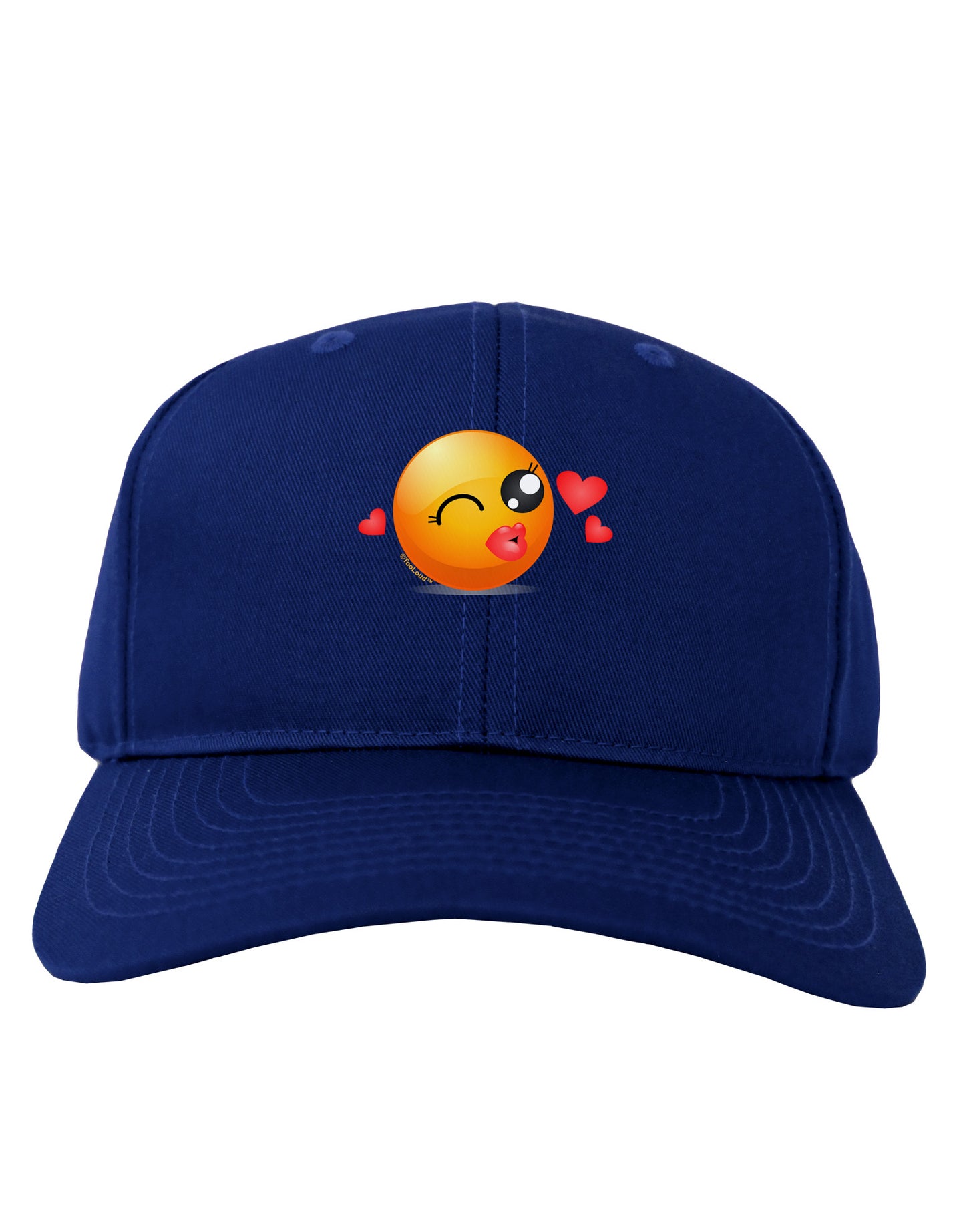 Kissy Face Emoji Girl Adult Dark Baseball Cap Hat-Baseball Cap-TooLoud-Royal-Blue-One Size-Davson Sales