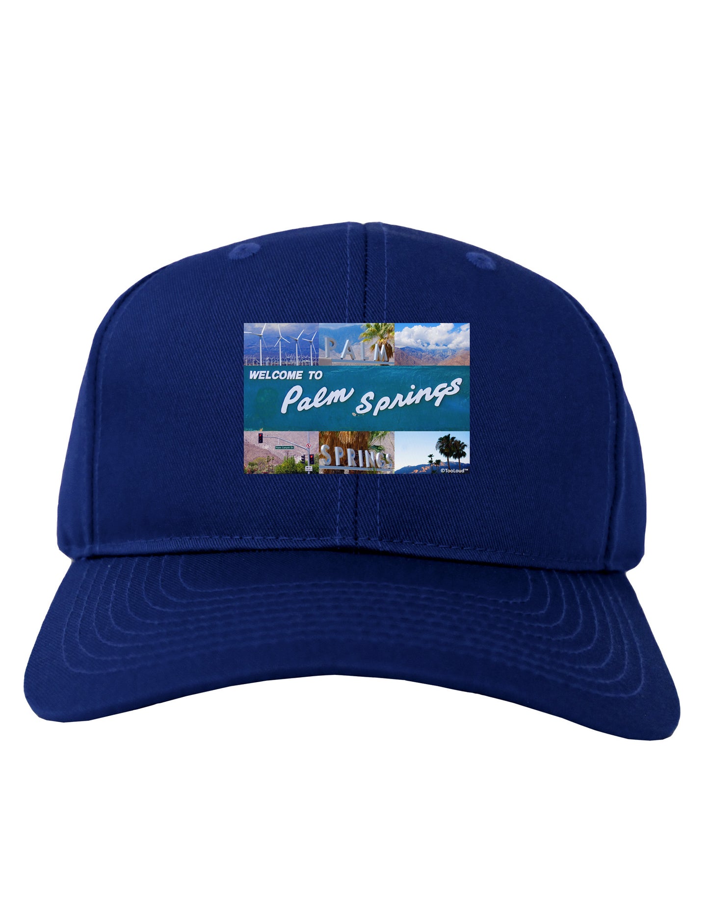 Welcome to Palm Springs Collage Adult Dark Baseball Cap Hat-Baseball Cap-TooLoud-Royal-Blue-One Size-Davson Sales