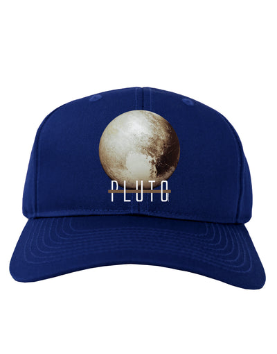 Planet Pluto Text Dark Adult Dark Baseball Cap Hat-Baseball Cap-TooLoud-Royal-Blue-One Size-Davson Sales