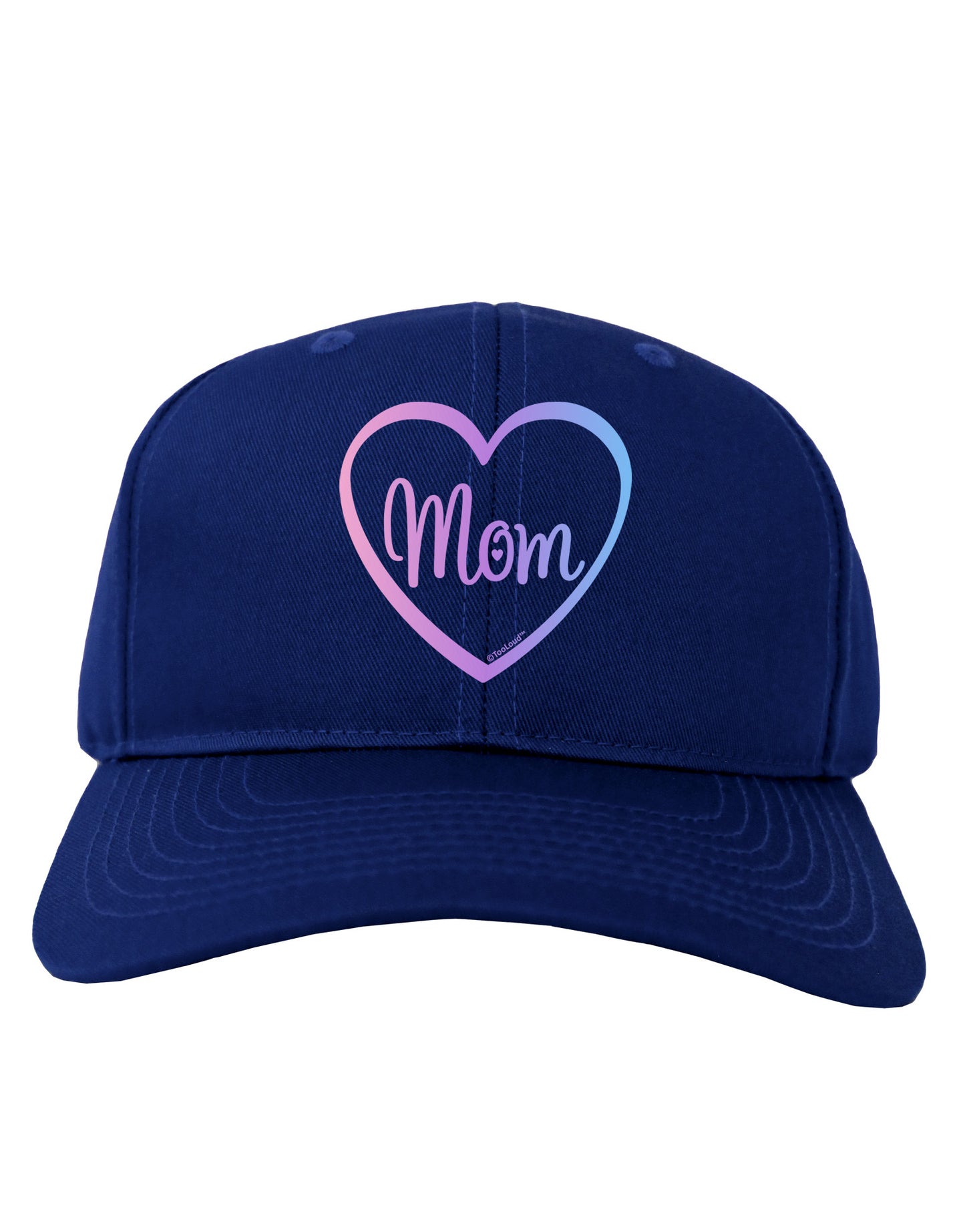 Mom Heart Design - Gradient Colors Adult Dark Baseball Cap Hat by TooLoud-Baseball Cap-TooLoud-Royal-Blue-One Size-Davson Sales