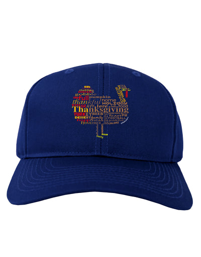 Turkey Typography Adult Dark Baseball Cap Hat-Baseball Cap-TooLoud-Royal-Blue-One Size-Davson Sales