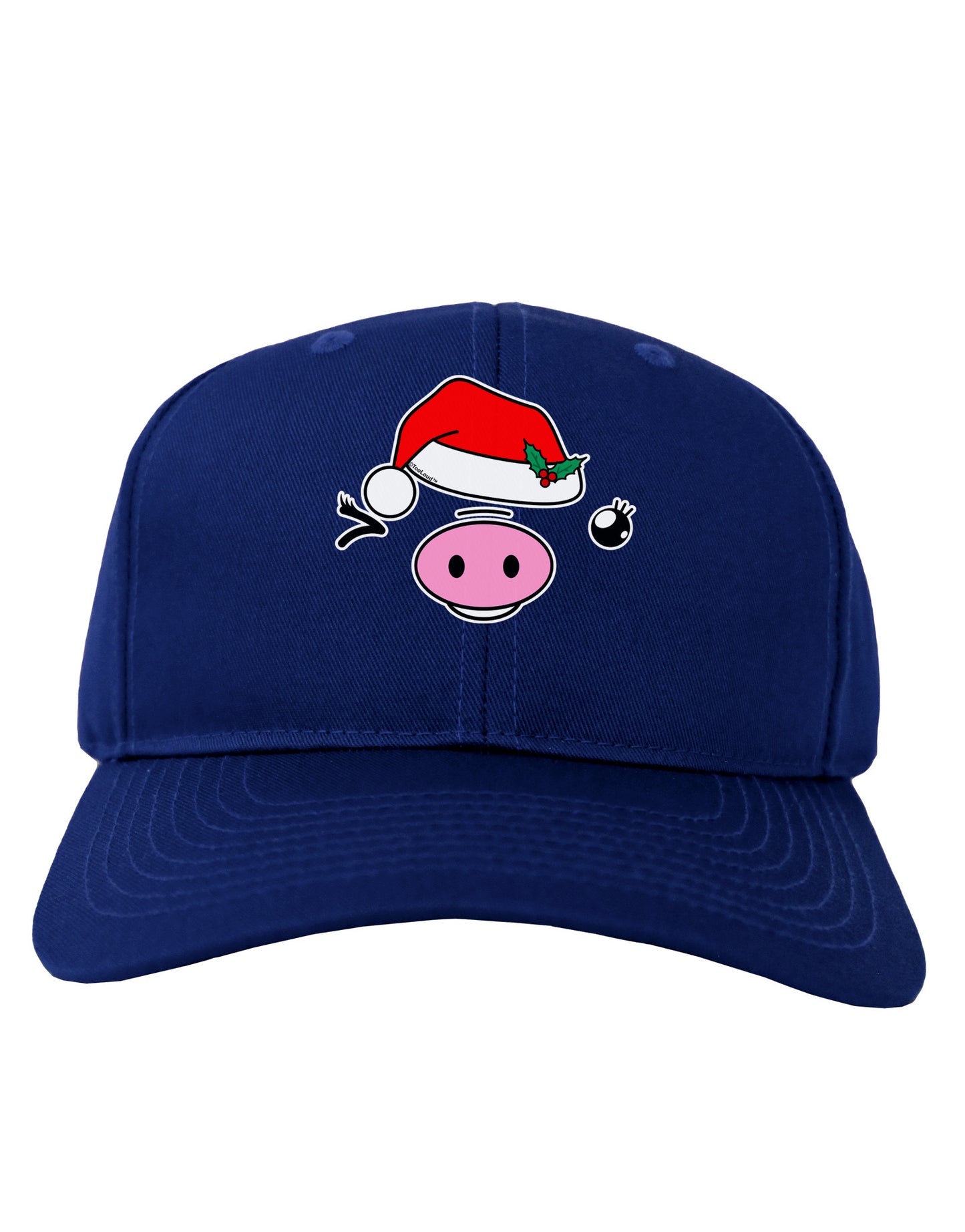 Kyu-T Face Oinkette Santa Hat Girl Pig Adult Dark Baseball Cap Hat-Baseball Cap-TooLoud-Royal-Blue-One Size-Davson Sales