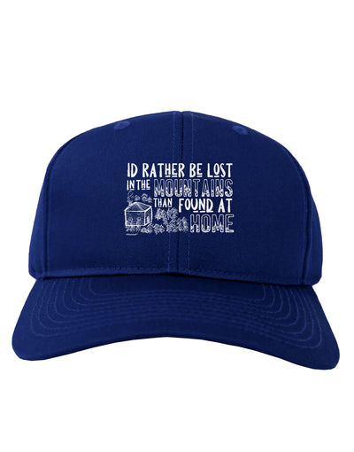 I'd Rather be Lost in the Mountains than be found at Home Adult Baseball Cap Hat-Baseball Cap-TooLoud-Royal-Blue-One-Size-Fits-Most-Davson Sales