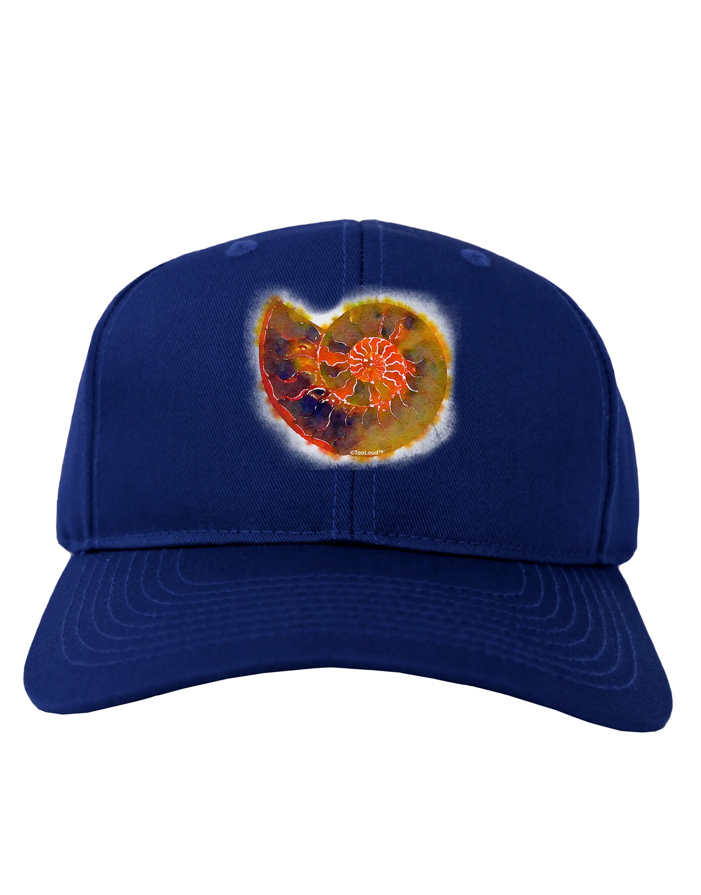 Nautilus Fossil Watercolor Adult Dark Baseball Cap Hat-Baseball Cap-TooLoud-Royal-Blue-One Size-Davson Sales