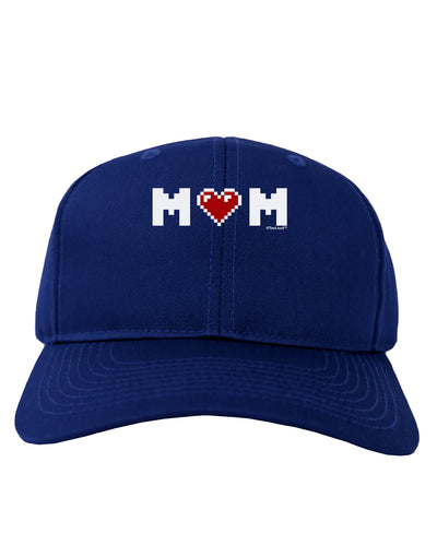 Mom Pixel Heart Adult Dark Baseball Cap Hat-Baseball Cap-TooLoud-Royal-Blue-One Size-Davson Sales