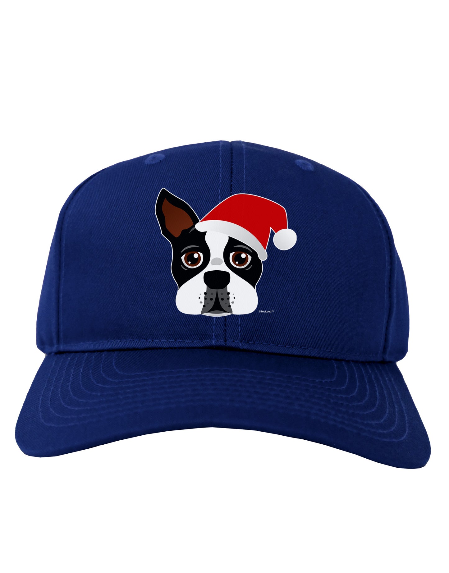 Cute Dog with Santa Hat - Christmas Adult Dark Baseball Cap Hat-Baseball Cap-TooLoud-Royal-Blue-One Size-Davson Sales