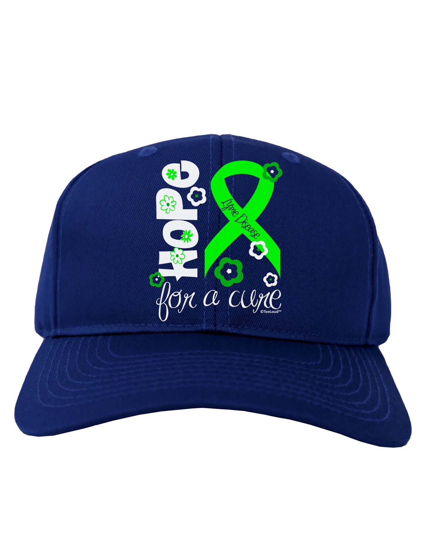 Hope for a Cure - Lime Green Ribbon Lyme Disease - Flowers Adult Dark Baseball Cap Hat-Baseball Cap-TooLoud-Royal-Blue-One Size-Davson Sales