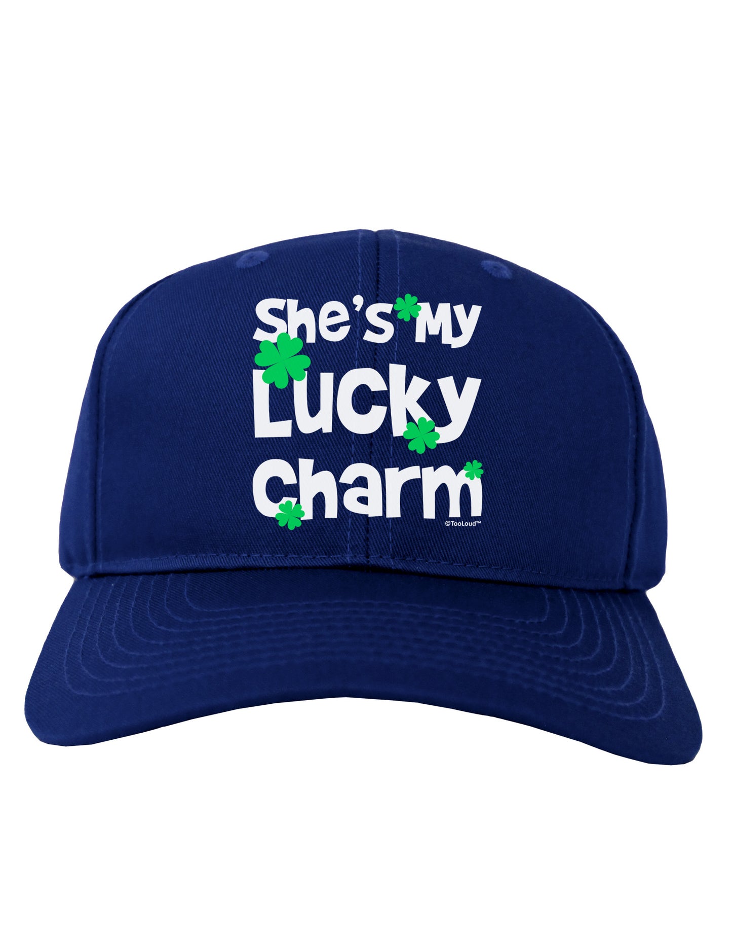 She's My Lucky Charm - Matching Couples Design Adult Dark Baseball Cap Hat by TooLoud-Baseball Cap-TooLoud-Royal-Blue-One Size-Davson Sales