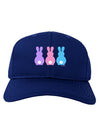 Three Easter Bunnies - Pastels Adult Dark Baseball Cap Hat by TooLoud-Baseball Cap-TooLoud-Royal-Blue-One Size-Davson Sales