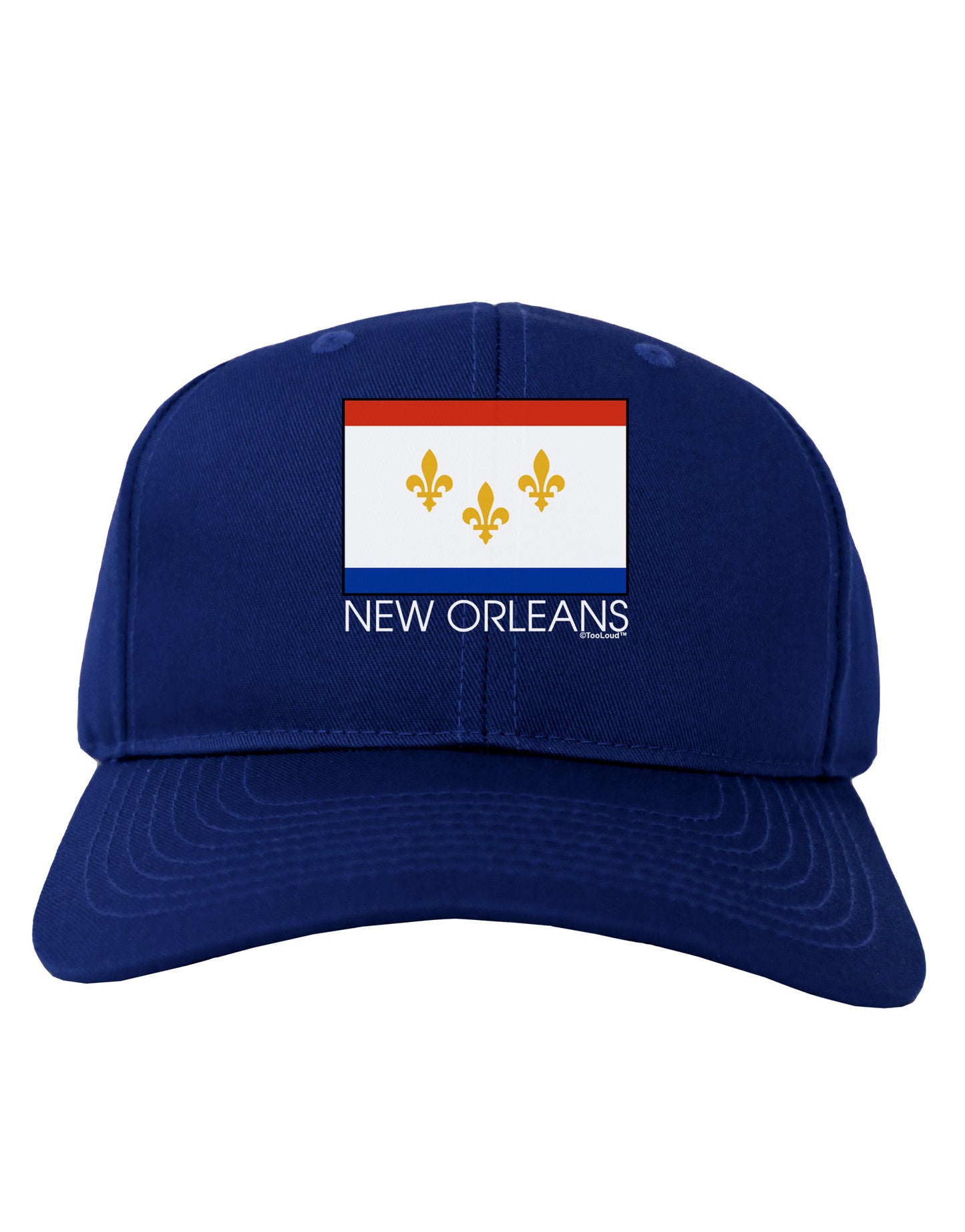 New Orleans Louisiana Flag Text Adult Dark Baseball Cap Hat-Baseball Cap-TooLoud-Royal-Blue-One Size-Davson Sales