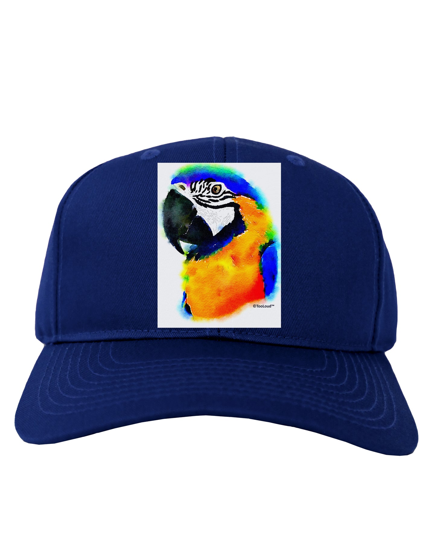 Brightly Colored Parrot Watercolor Adult Dark Baseball Cap Hat-Baseball Cap-TooLoud-Royal-Blue-One Size-Davson Sales