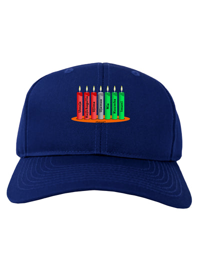 Kwanzaa Candles 7 Principles Adult Dark Baseball Cap Hat-Baseball Cap-TooLoud-Royal-Blue-One Size-Davson Sales