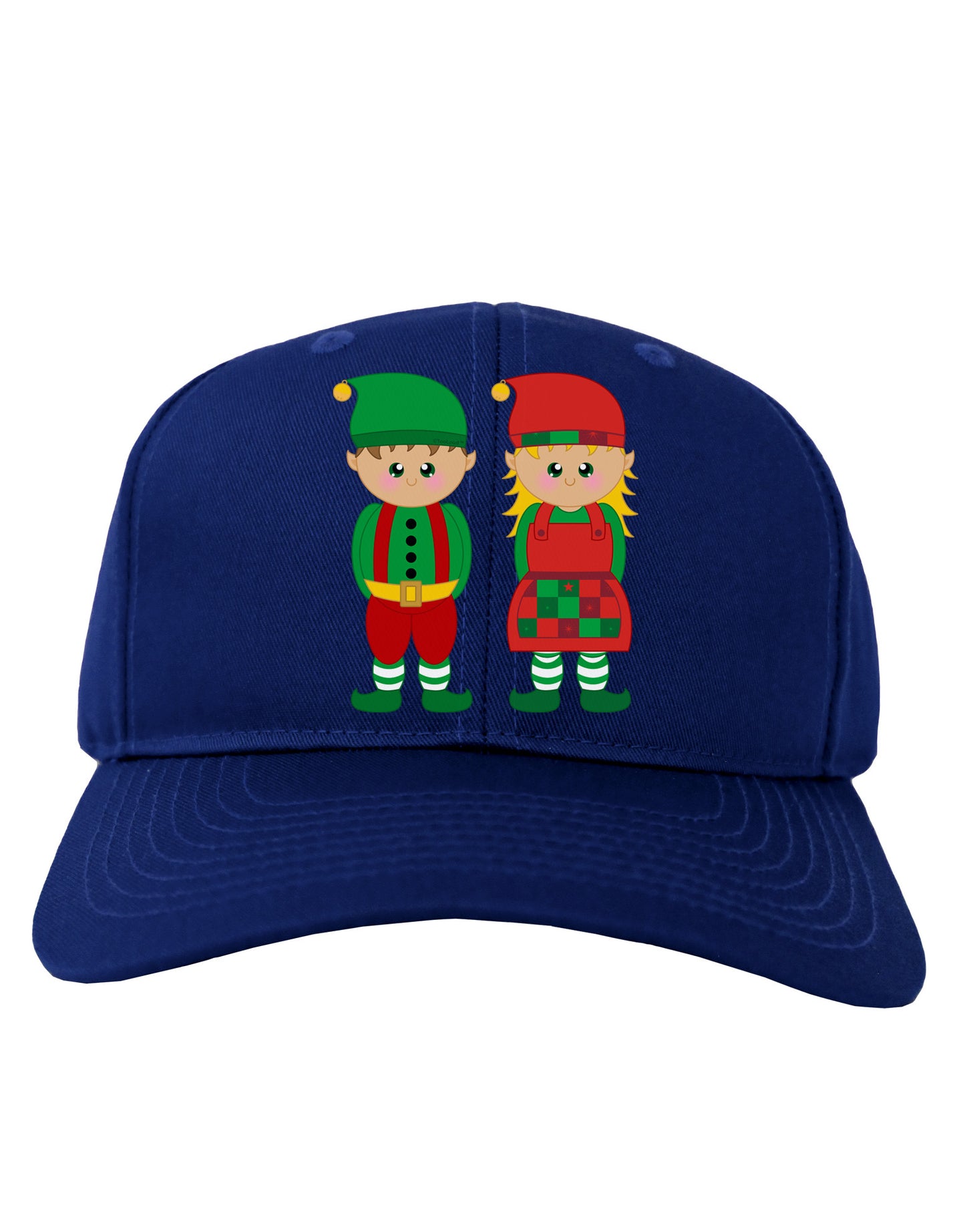 Cute Elf Couple Christmas Adult Dark Baseball Cap Hat-Baseball Cap-TooLoud-Royal-Blue-One Size-Davson Sales