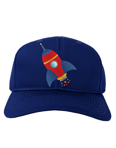 Space Rocket Ship and Stars Adult Dark Baseball Cap Hat by TooLoud-Baseball Cap-TooLoud-Royal-Blue-One Size-Davson Sales