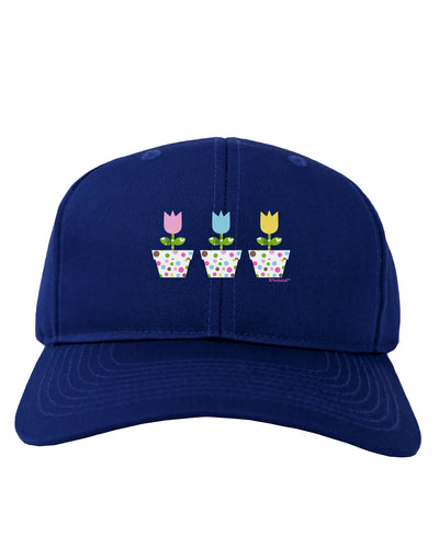 Three Easter Tulips Adult Dark Baseball Cap Hat by TooLoud-Baseball Cap-TooLoud-Royal-Blue-One Size-Davson Sales