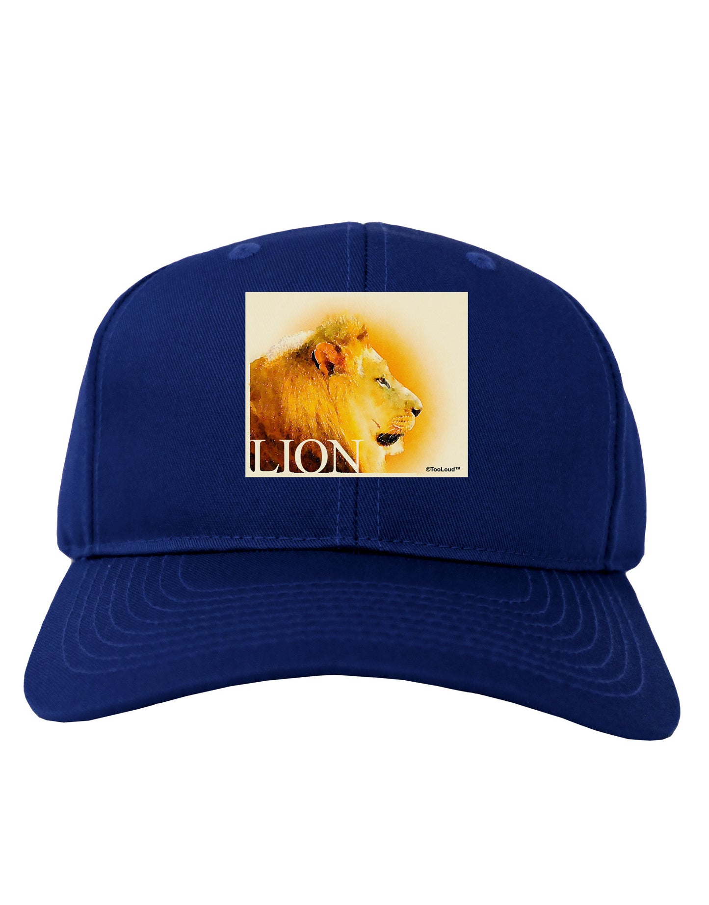 Lion Watercolor 3 Text Adult Dark Baseball Cap Hat-Baseball Cap-TooLoud-Royal-Blue-One Size-Davson Sales