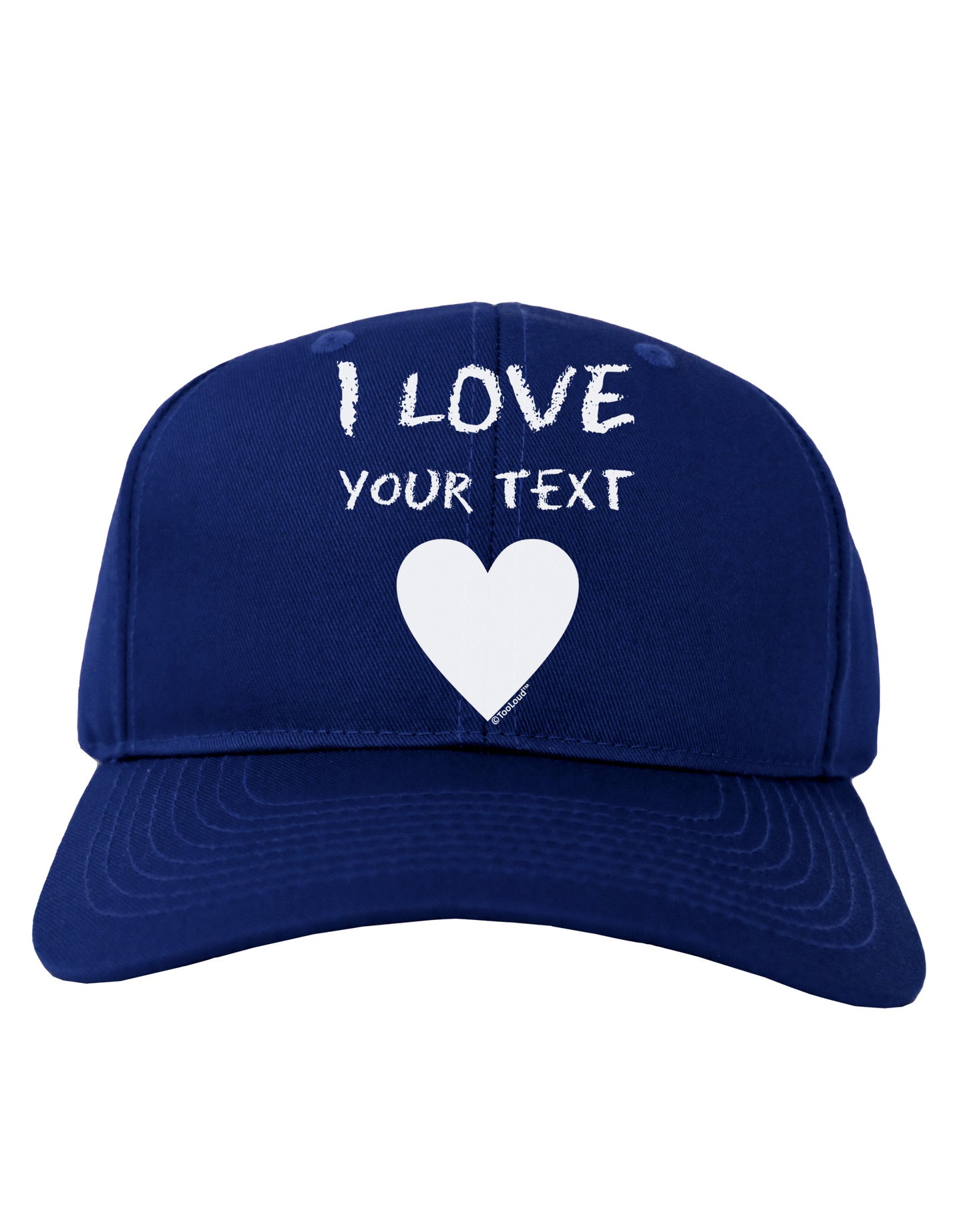 Personalized I Love Customized Adult Dark Baseball Cap Hat-Baseball Cap-TooLoud-Royal-Blue-One Size-Davson Sales
