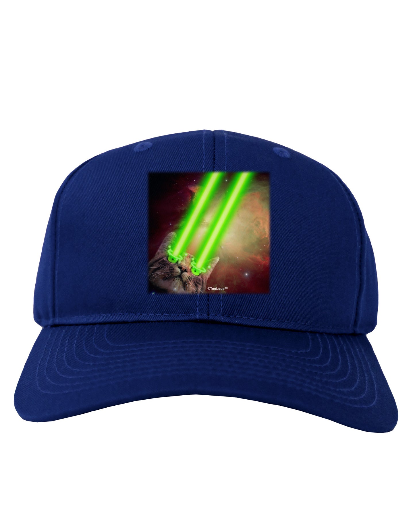 Laser Eyes Cat in Space Design Adult Dark Baseball Cap Hat by TooLoud-Baseball Cap-TooLoud-Royal-Blue-One Size-Davson Sales