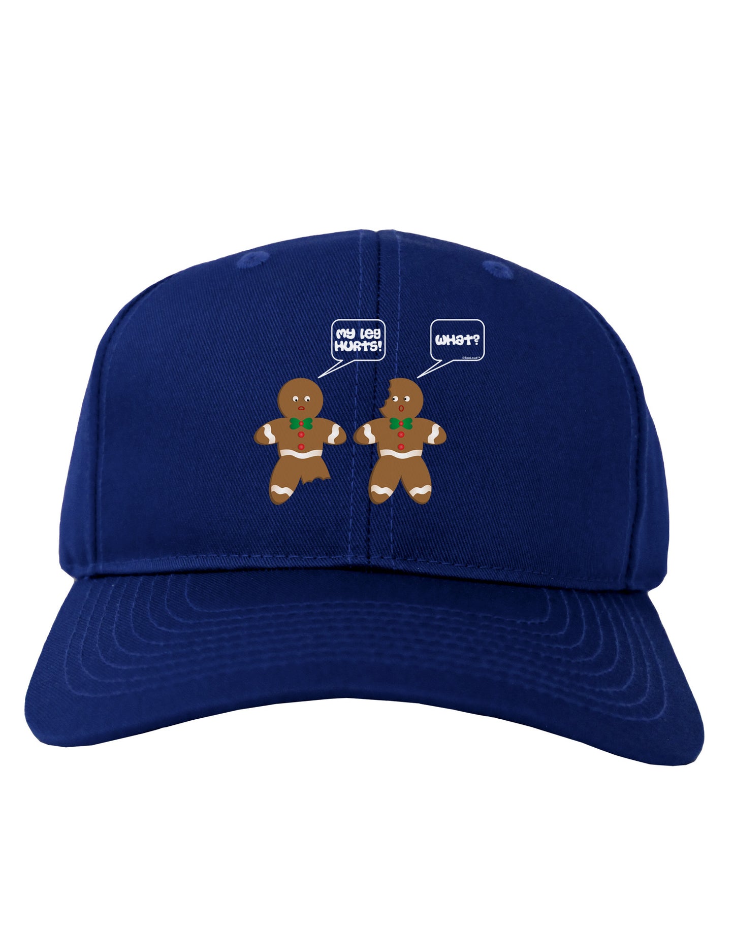 Funny Gingerbread Conversation Christmas Adult Dark Baseball Cap Hat-Baseball Cap-TooLoud-Royal-Blue-One Size-Davson Sales