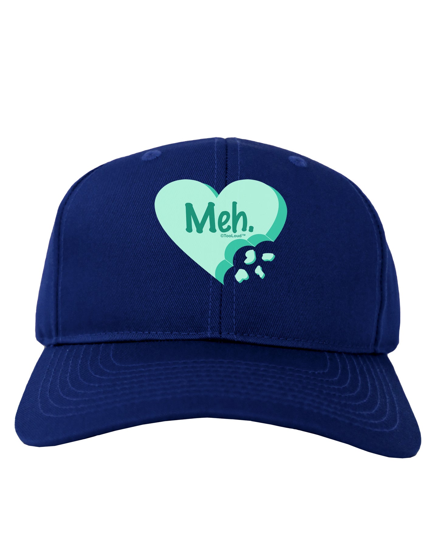 Meh Candy Heart Green - Valentines Day Adult Dark Baseball Cap Hat by TooLoud-Baseball Cap-TooLoud-Royal-Blue-One Size-Davson Sales