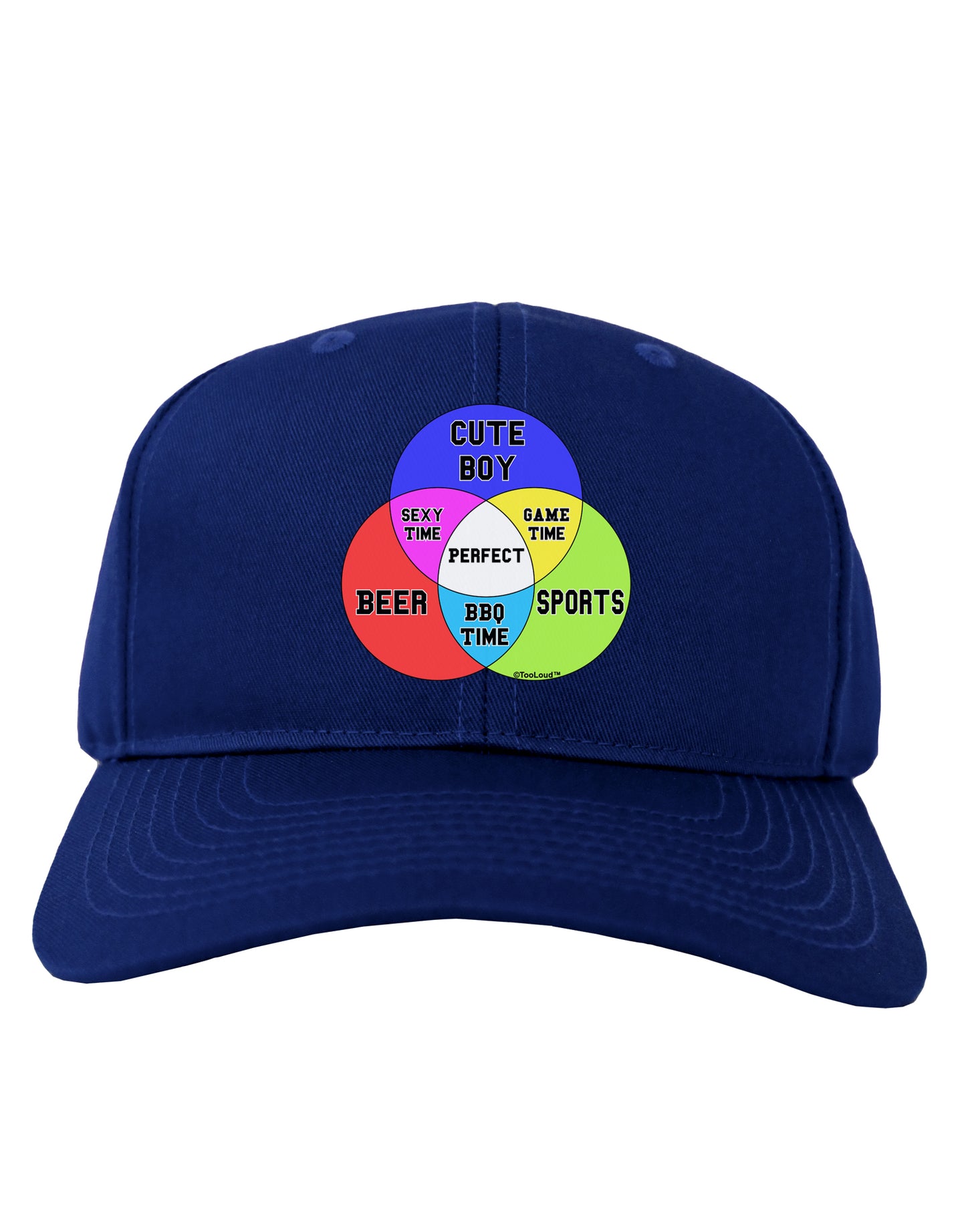 Beer Boy and Sports Diagram Adult Dark Baseball Cap Hat-Baseball Cap-TooLoud-Royal-Blue-One Size-Davson Sales