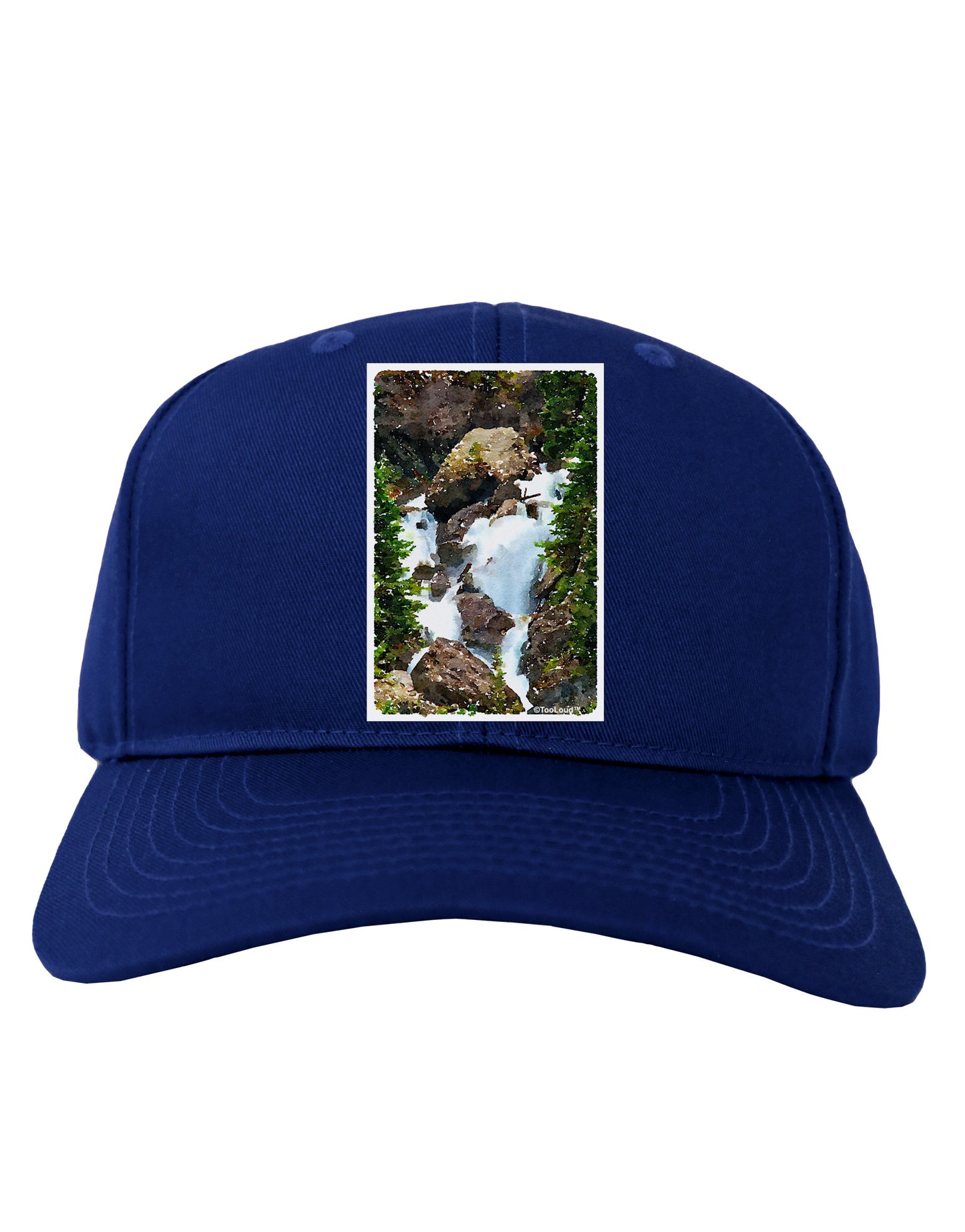 TooLoud Waterfall Watercolor Adult Dark Baseball Cap Hat-Baseball Cap-TooLoud-Royal-Blue-One Size-Davson Sales