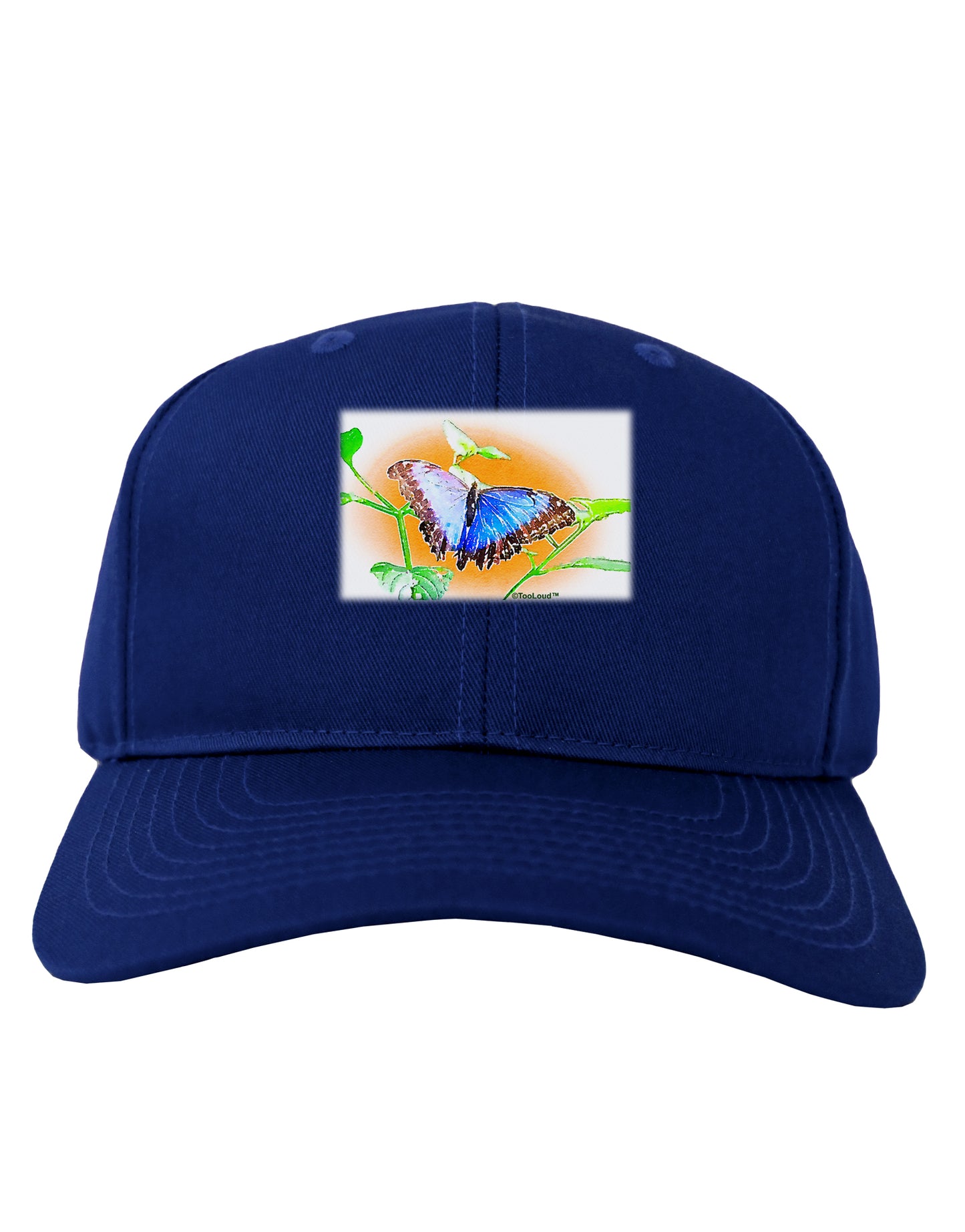 Blue Watercolor Butterfly Adult Dark Baseball Cap Hat-Baseball Cap-TooLoud-Royal-Blue-One Size-Davson Sales