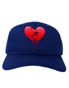 Crumbling Broken Heart Adult Dark Baseball Cap Hat by-Baseball Cap-TooLoud-Royal-Blue-One Size-Davson Sales