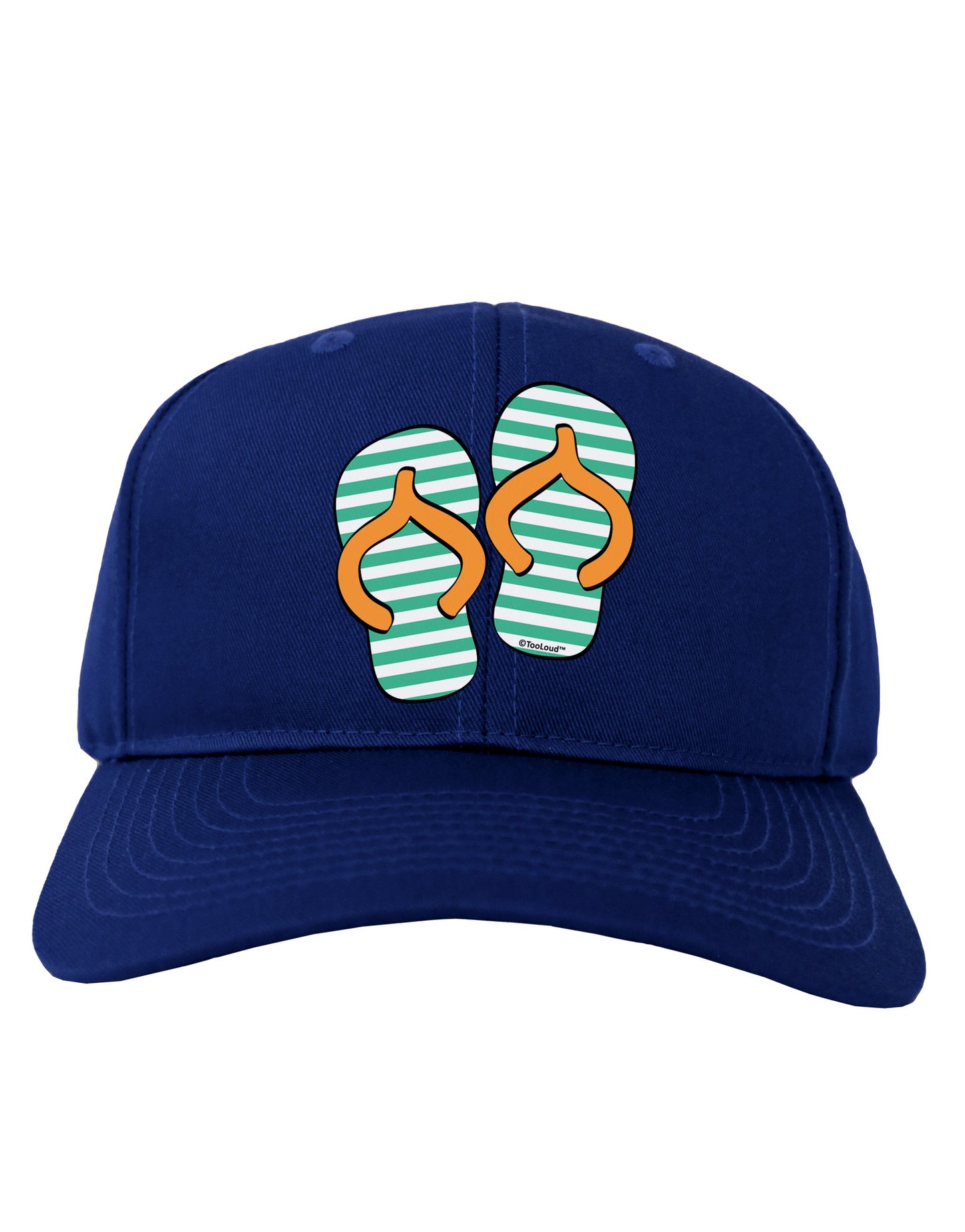 Striped Flip Flops - Teal and Orange Adult Dark Baseball Cap Hat-Baseball Cap-TooLoud-Royal-Blue-One Size-Davson Sales