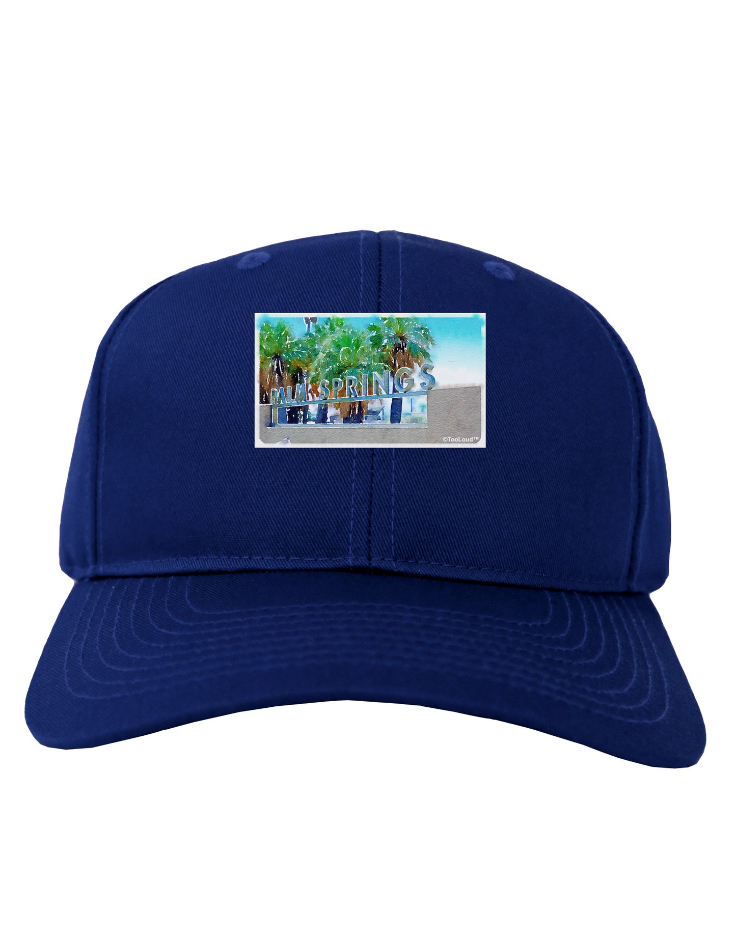 Palm Springs Watercolor Adult Dark Baseball Cap Hat-Baseball Cap-TooLoud-Royal-Blue-One Size-Davson Sales