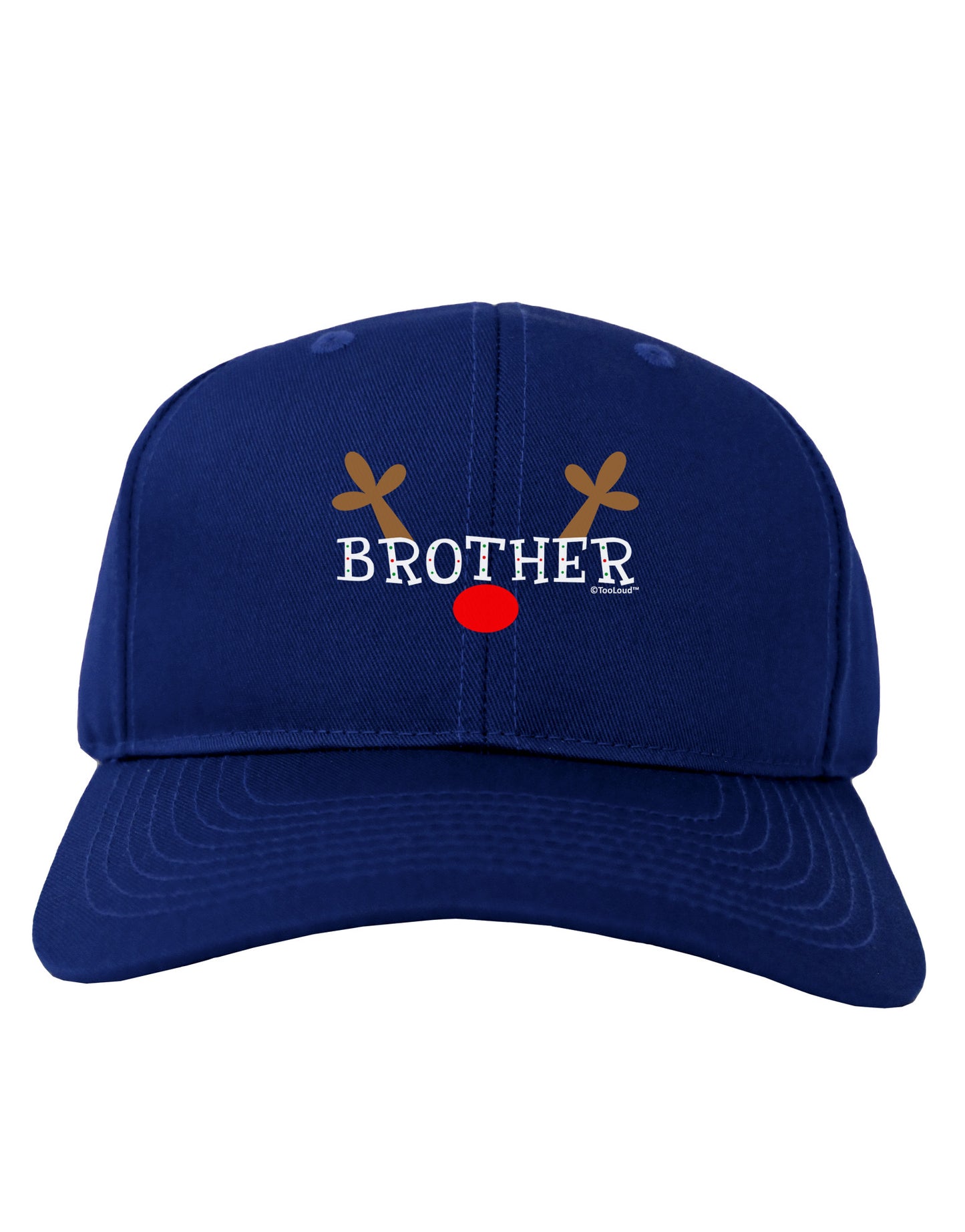 Matching Family Christmas Design - Reindeer - Brother Adult Dark Baseball Cap Hat by TooLoud-Baseball Cap-TooLoud-Royal-Blue-One Size-Davson Sales