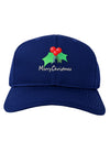 Holly Merry Christmas Text Adult Dark Baseball Cap Hat-Baseball Cap-TooLoud-Royal-Blue-One Size-Davson Sales
