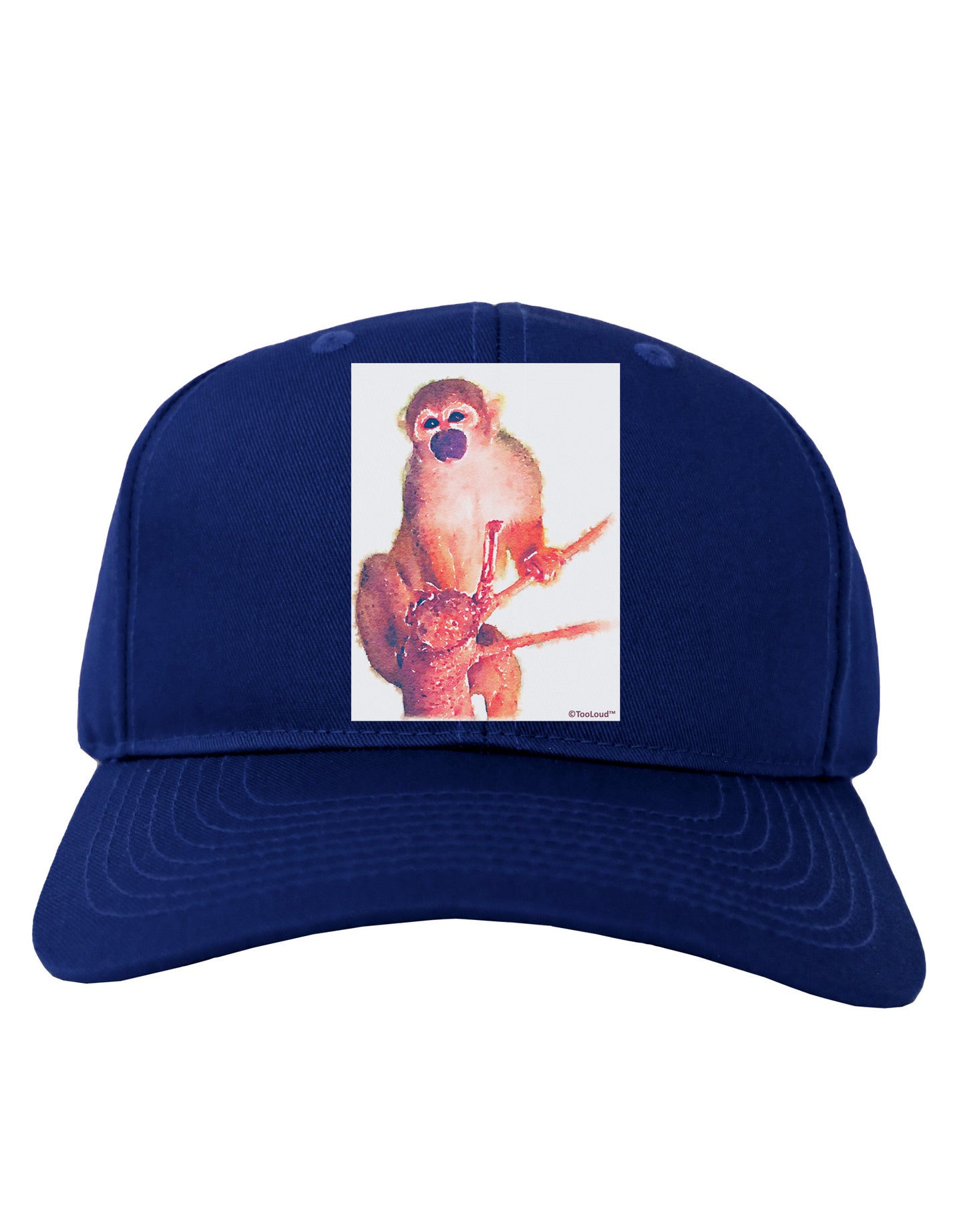 Monkey in Tree Watercolor Adult Dark Baseball Cap Hat-Baseball Cap-TooLoud-Royal-Blue-One Size-Davson Sales