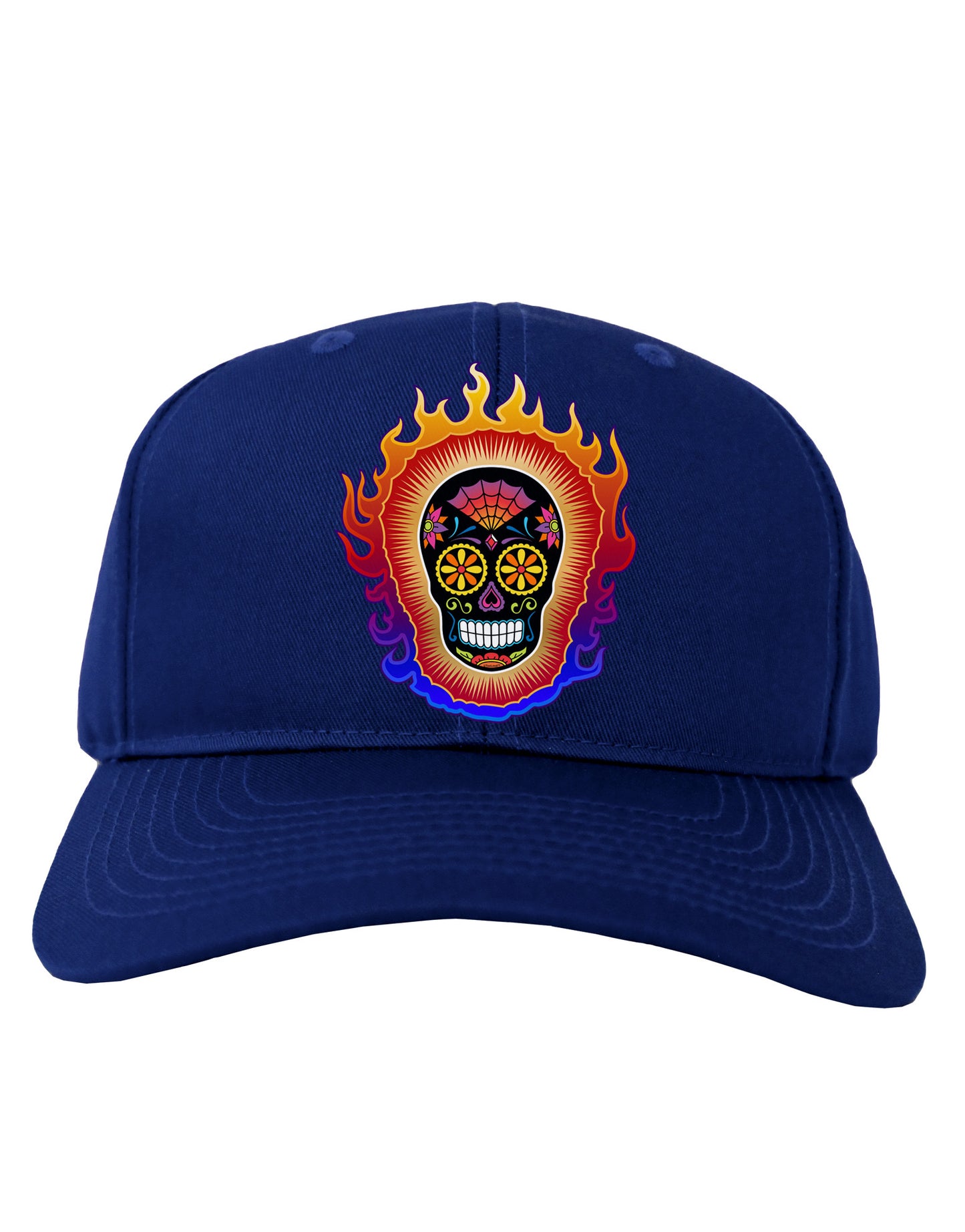Sacred Calavera Day of the Dead Sugar Skull Adult Dark Baseball Cap Hat-Baseball Cap-TooLoud-Royal-Blue-One Size-Davson Sales