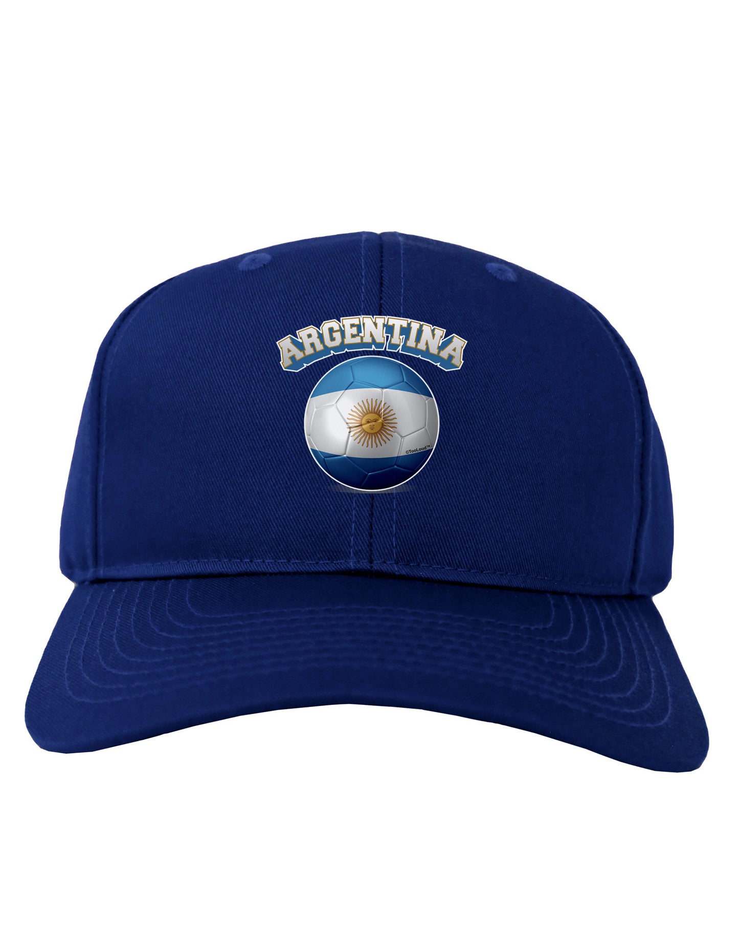 Soccer Ball Flag - Argentina Adult Dark Baseball Cap Hat-Baseball Cap-TooLoud-Royal-Blue-One Size-Davson Sales