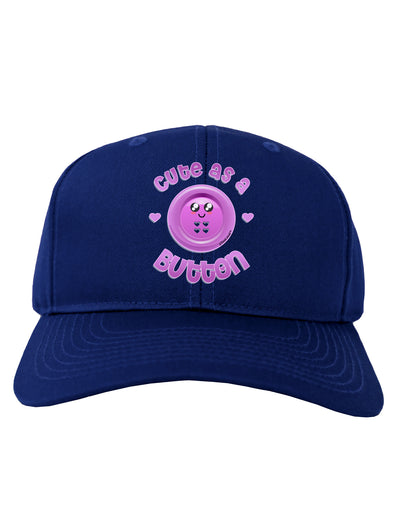 Cute As A Button Smiley Face Adult Dark Baseball Cap Hat-Baseball Cap-TooLoud-Royal-Blue-One Size-Davson Sales