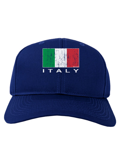 Italian Flag - Italy Text Distressed Adult Dark Baseball Cap Hat by TooLoud-Baseball Cap-TooLoud-Royal-Blue-One Size-Davson Sales