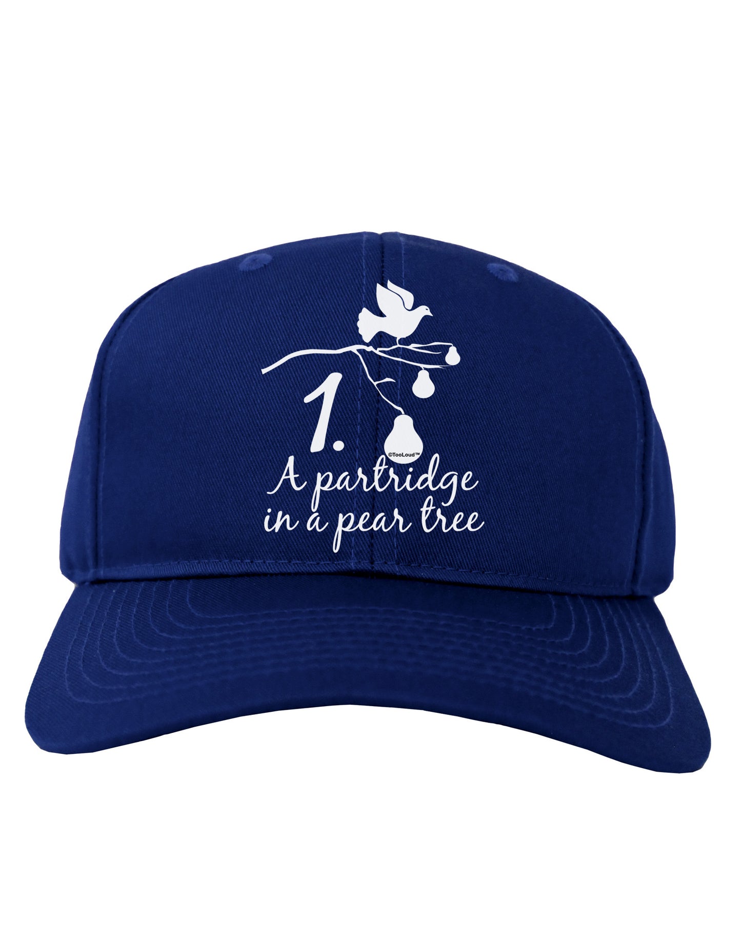 Partridge In A Pear Tree Text Adult Dark Baseball Cap Hat-Baseball Cap-TooLoud-Royal-Blue-One Size-Davson Sales