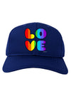 Rainbow LOVE Text Adult Dark Baseball Cap Hat by TooLoud-Baseball Cap-TooLoud-Royal-Blue-One Size-Davson Sales