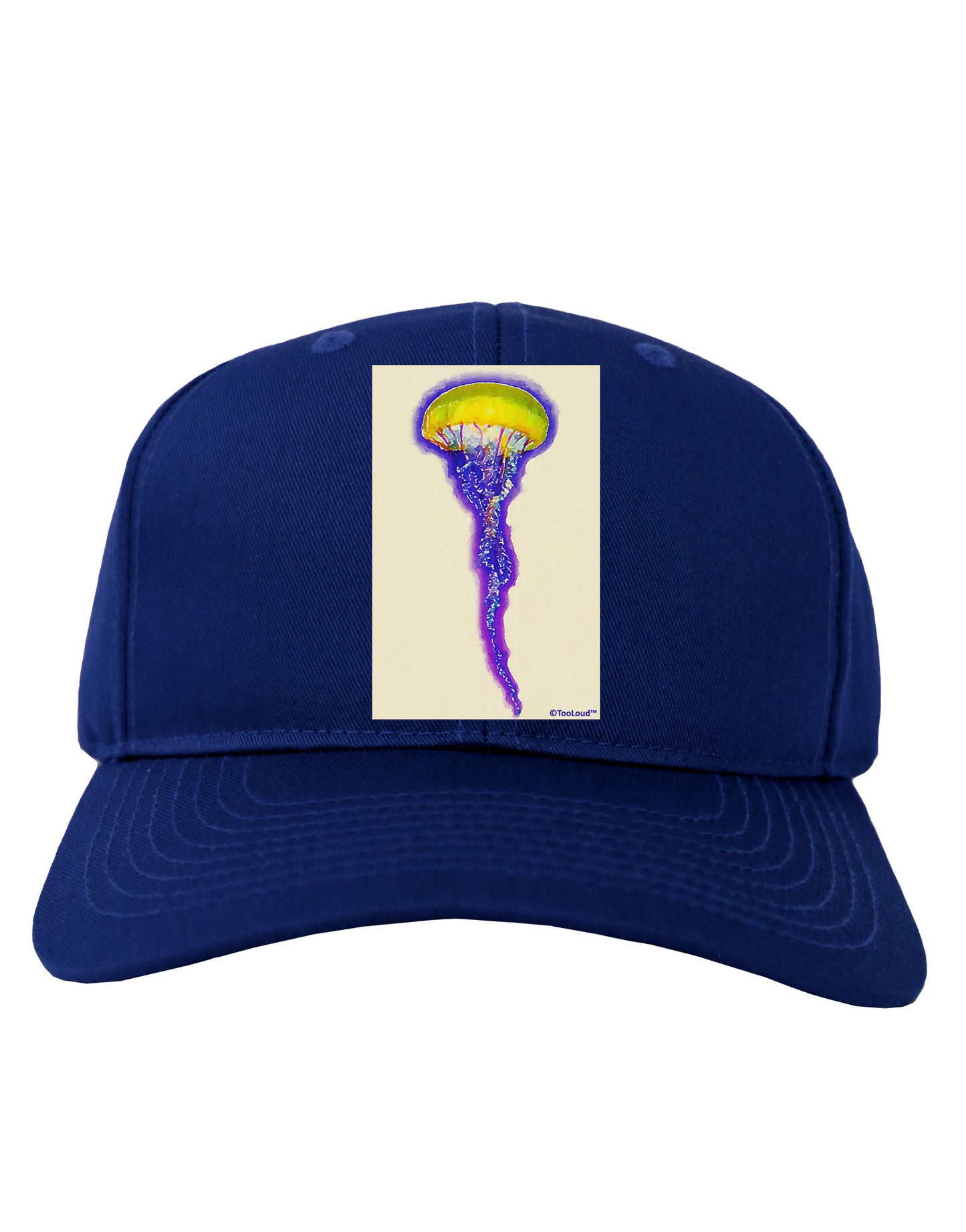 Jellyfish Outlined in Purple Watercolor Adult Dark Baseball Cap Hat-Baseball Cap-TooLoud-Royal-Blue-One Size-Davson Sales