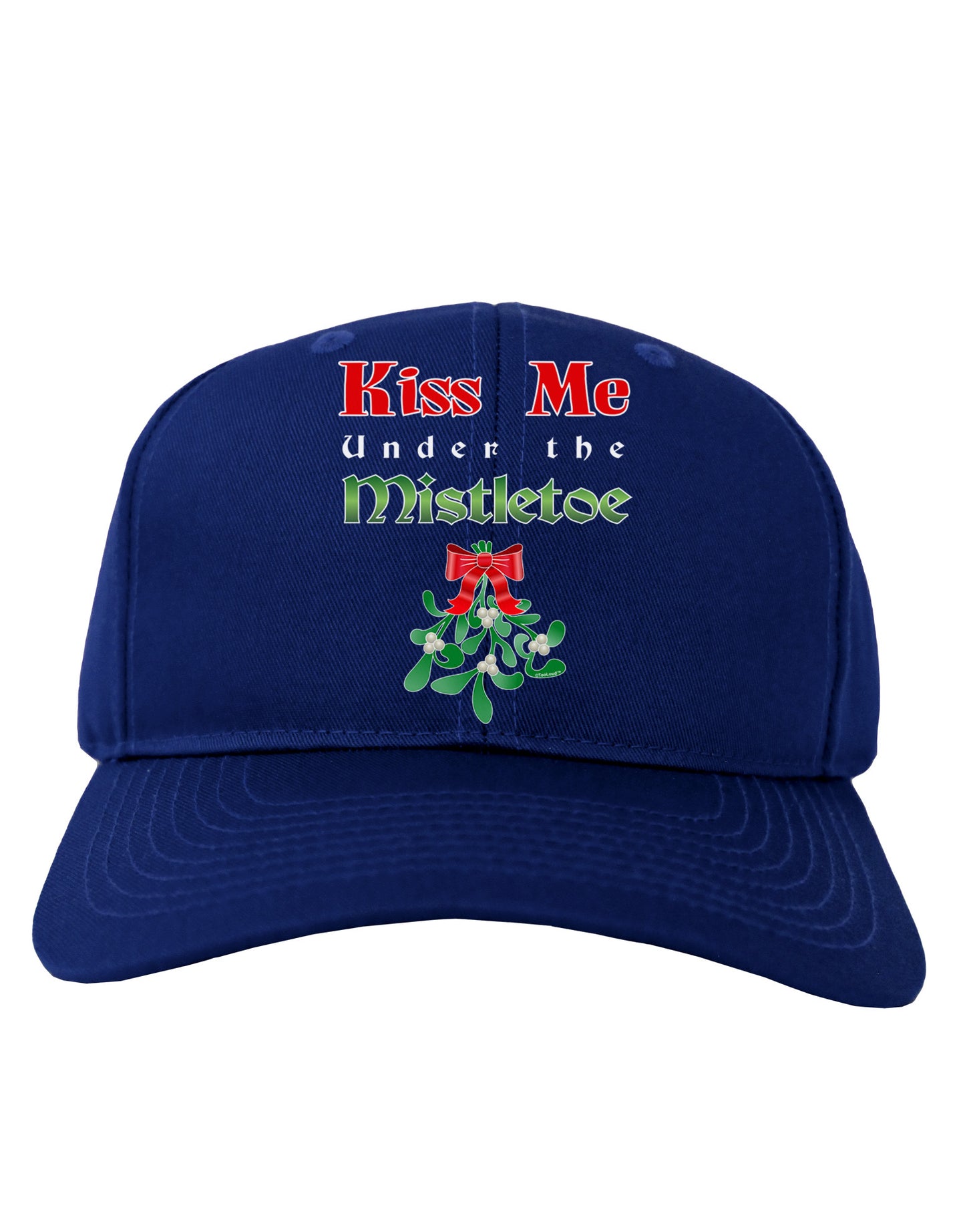 Kiss Me Under the Mistletoe Christmas Adult Dark Baseball Cap Hat-Baseball Cap-TooLoud-Royal-Blue-One Size-Davson Sales