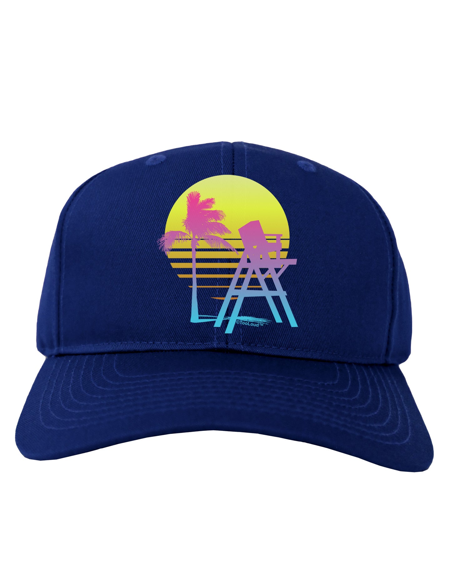 LA Beach Silhouette Letters Adult Dark Baseball Cap Hat-Baseball Cap-TooLoud-Royal-Blue-One Size-Davson Sales