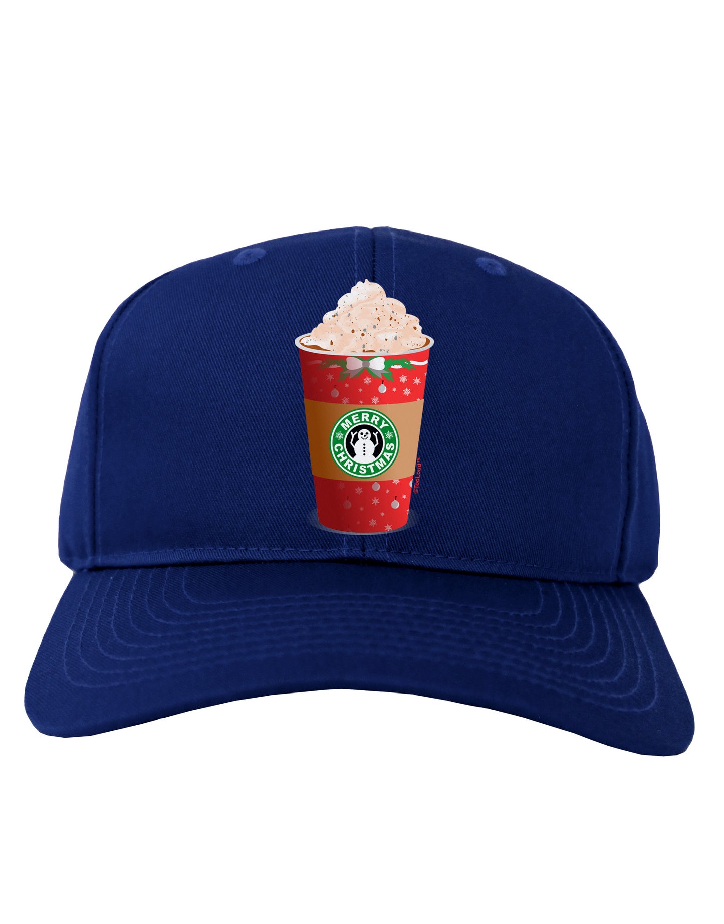 Merry Christmas Latte Cup Adult Dark Baseball Cap Hat-Baseball Cap-TooLoud-Royal-Blue-One Size-Davson Sales