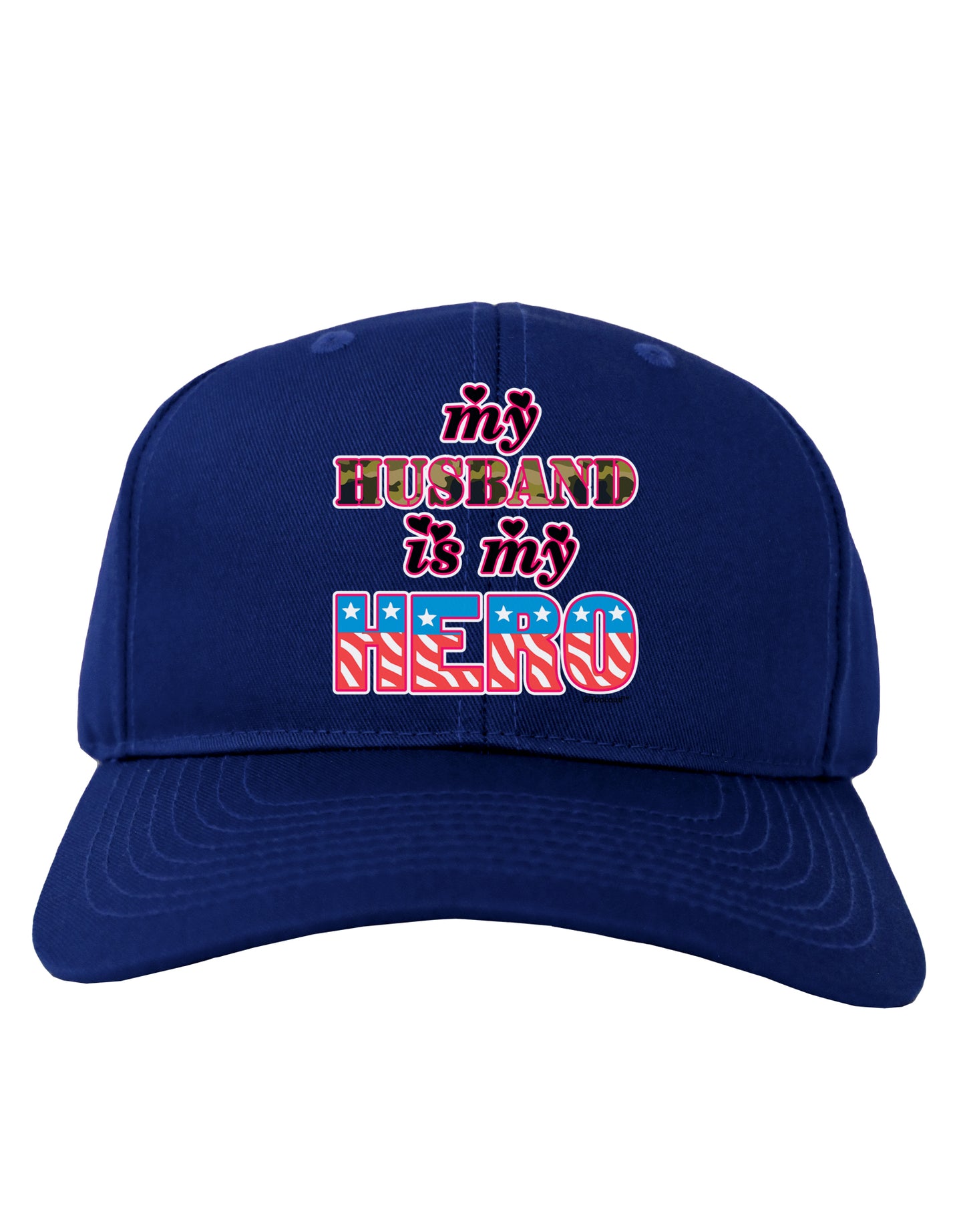My Husband is My Hero - Armed Forces Adult Dark Baseball Cap Hat by TooLoud-Baseball Cap-TooLoud-Royal-Blue-One Size-Davson Sales