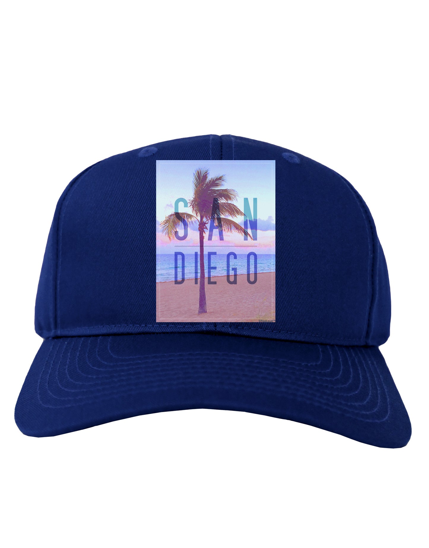 San Diego Beach Filter Adult Dark Baseball Cap Hat-Baseball Cap-TooLoud-Royal-Blue-One Size-Davson Sales