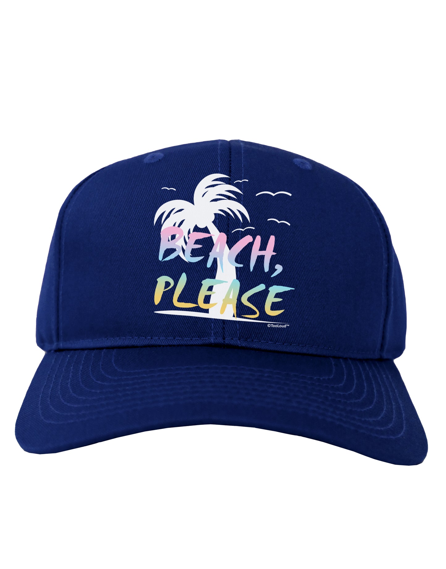 Beach Please - Summer Colors with Palm Trees Adult Dark Baseball Cap Hat-Baseball Cap-TooLoud-Royal-Blue-One Size-Davson Sales