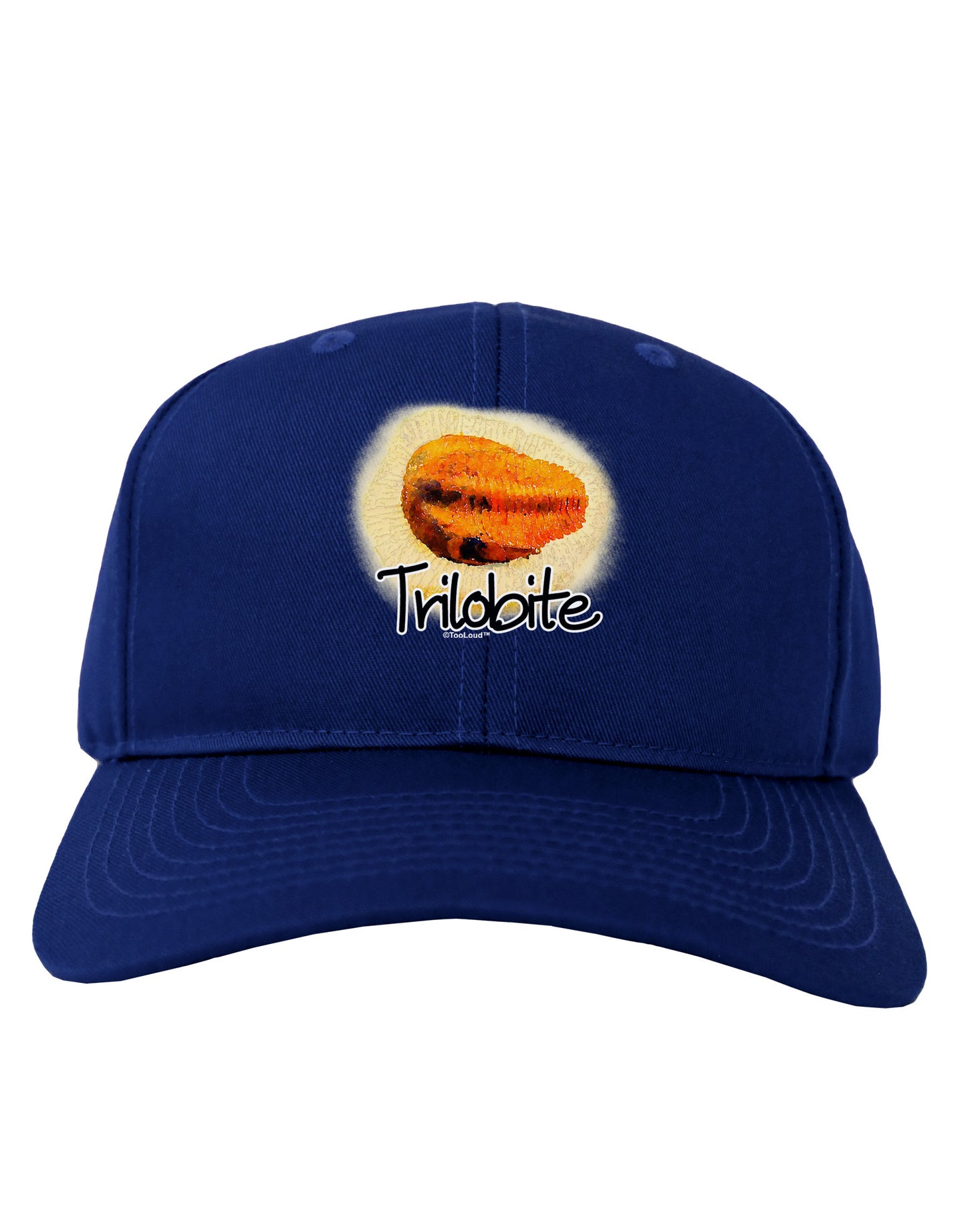 Trilobite Fossil Watercolor Text Adult Dark Baseball Cap Hat-Baseball Cap-TooLoud-Royal-Blue-One Size-Davson Sales